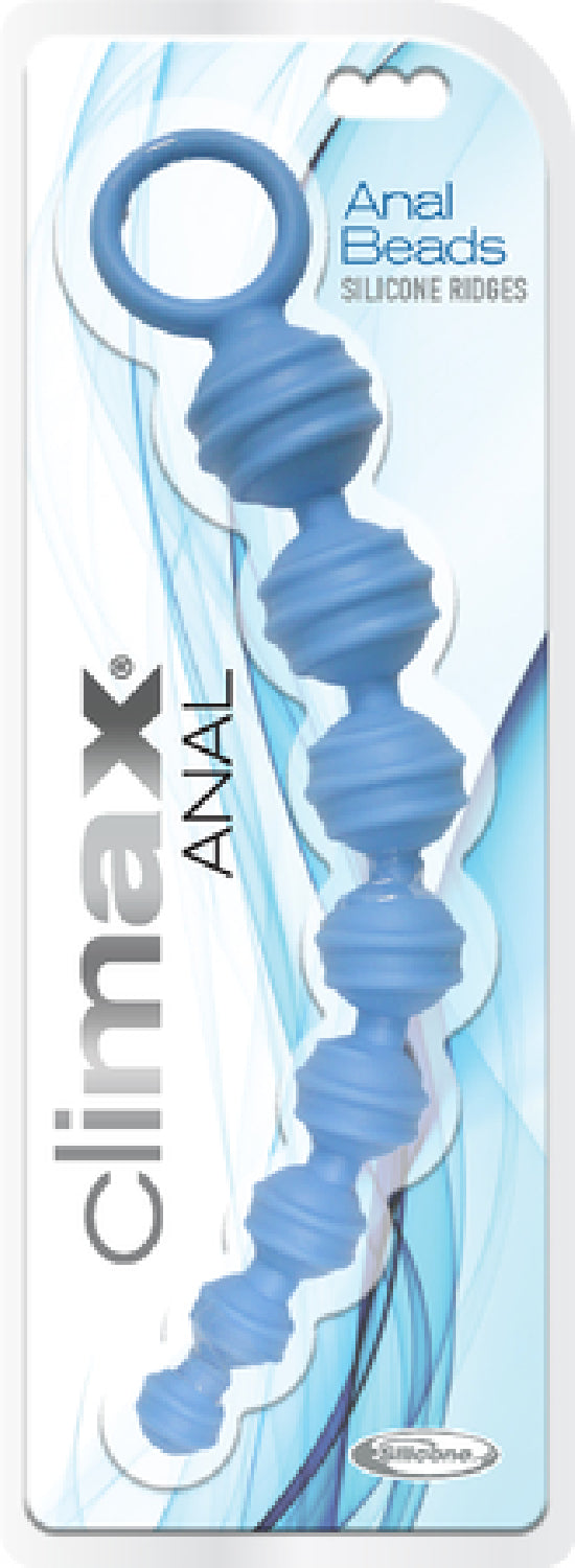 Anal Beads Silicone Ridges (Blue) Default Title - Club X