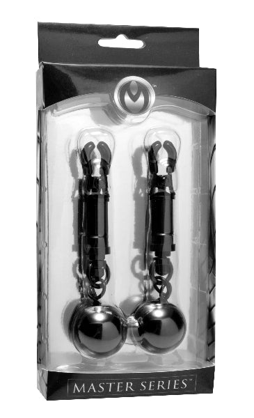 Black Bomber Nipple Clamps With Ball Weights  - Club X