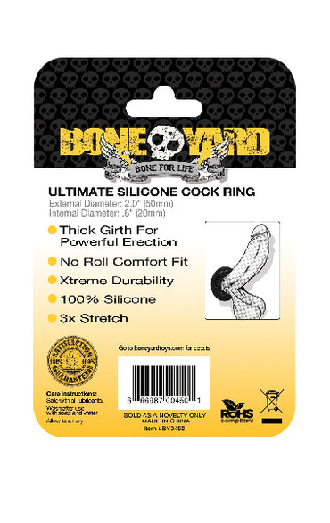Ultimate Silicone Cock Ring Black - Club X