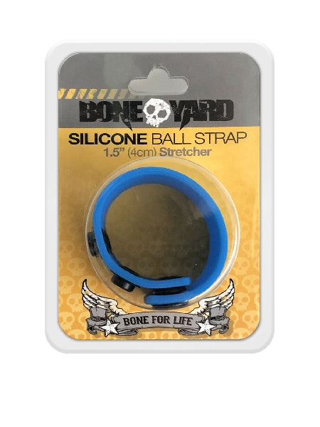 Boneyard 1.5Inch Silicone Ball Strap - 3 Snap - Blue  - Club X