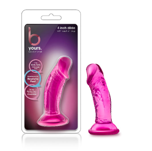 B Yours Sweet N Small Dildo With Suction Cup 4In Pink  - Club X