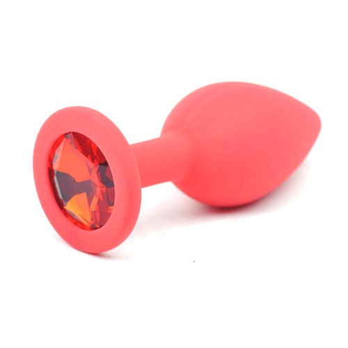 Red Silicone Anal Plug Small W/ Red Diamond Default Title - Club X
