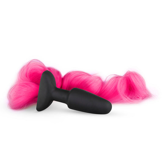 Silicone Butt Plug With Tail Pink Default Title - Club X