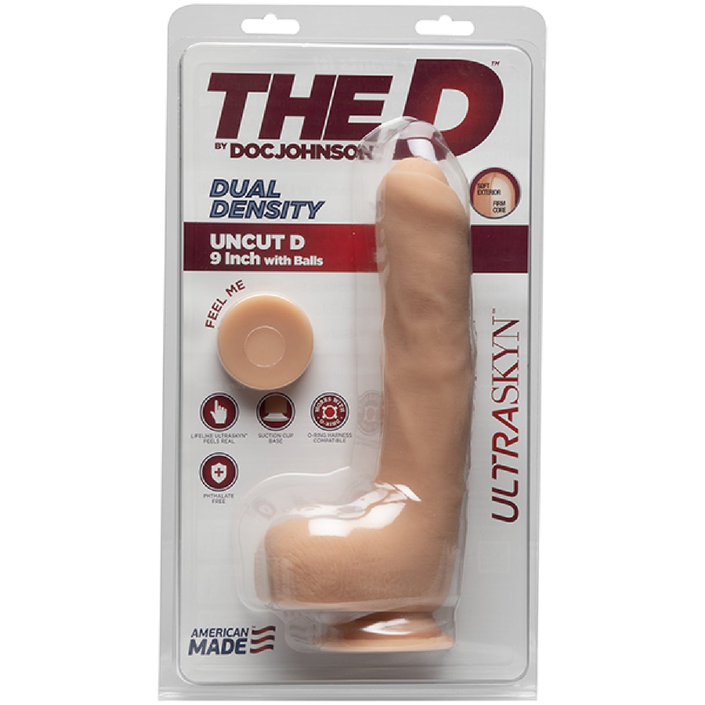 Uncut D - Ultraskyn 9" Dildo With Balls (Vanilla) Default Title - Club X