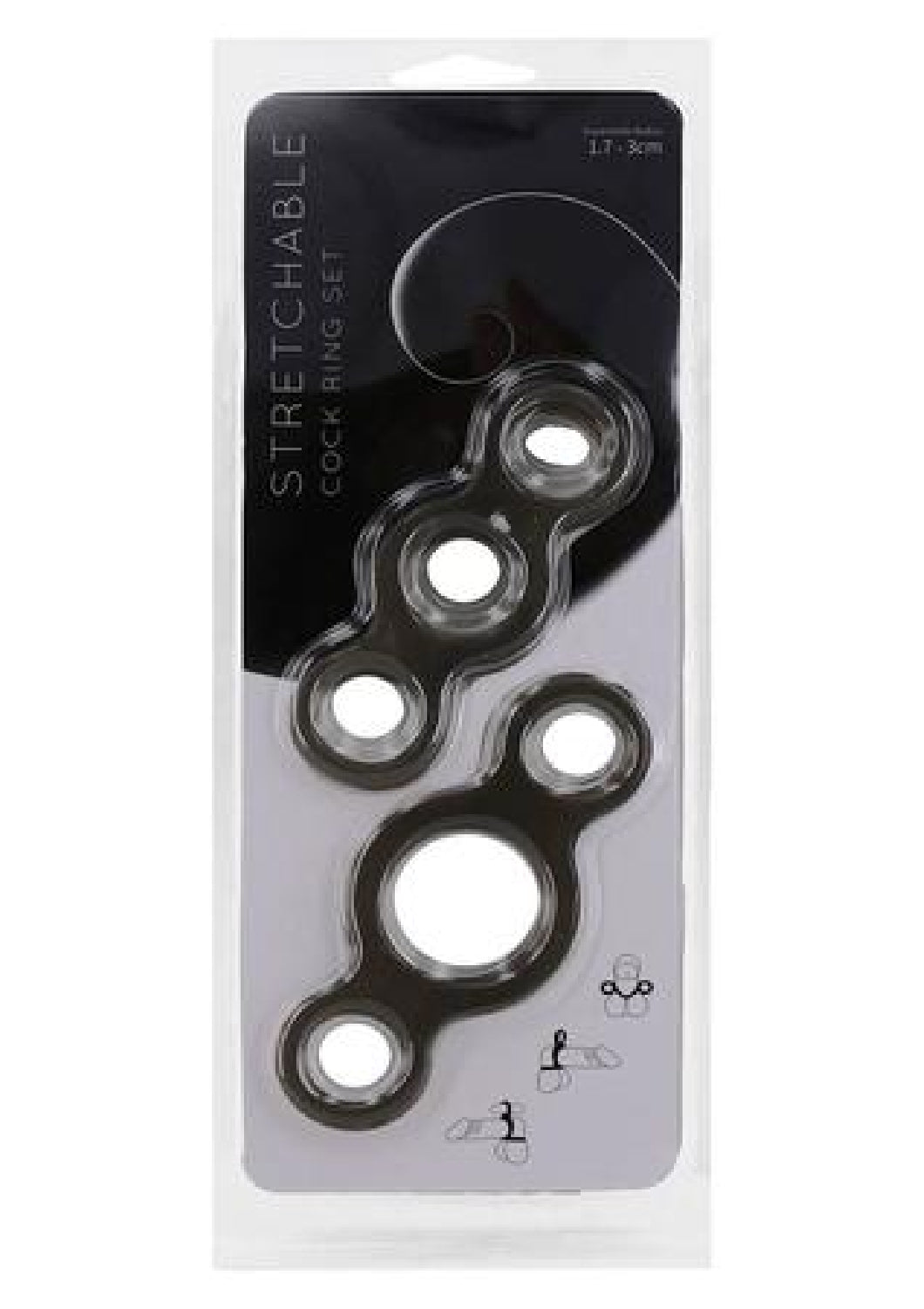 Stretchable Cock Ring Set (Smoke) Default Title - Club X