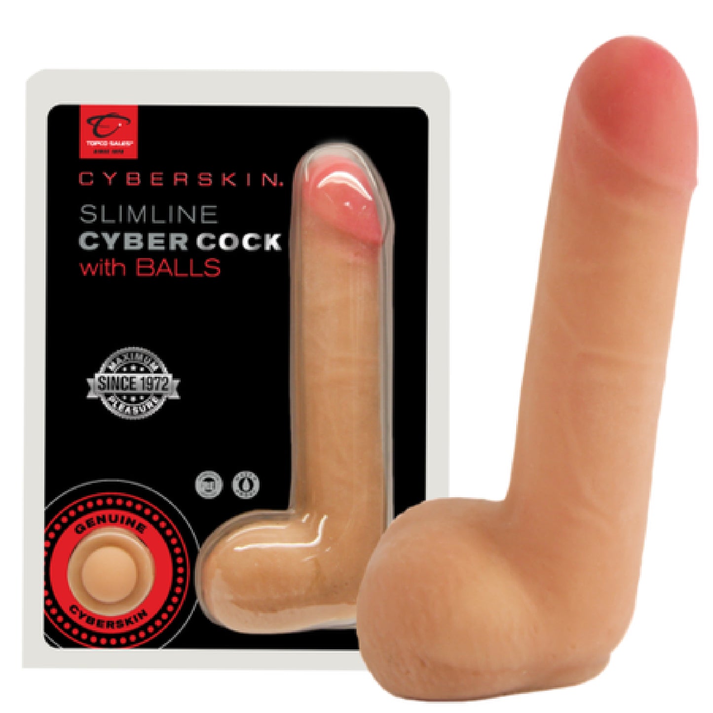 Slimline CyberCock With Balls (Flesh) - Club X