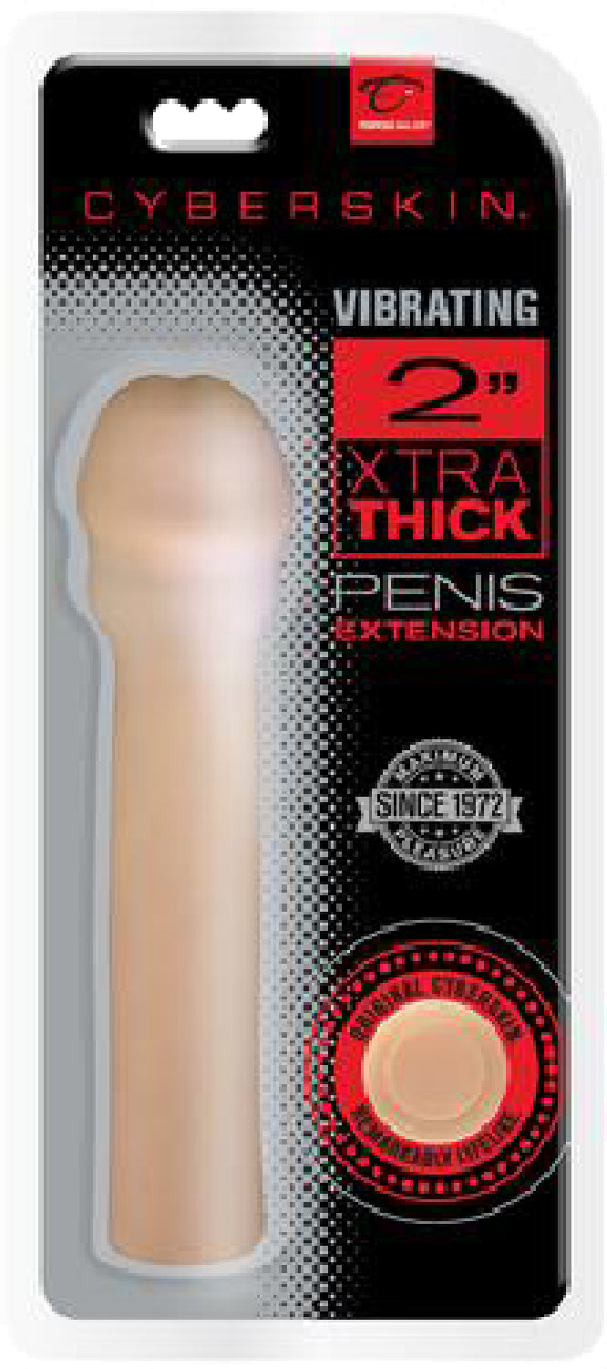 2" Xtra Thick Vibrating Transformer Penis Extension (Flesh) - Club X