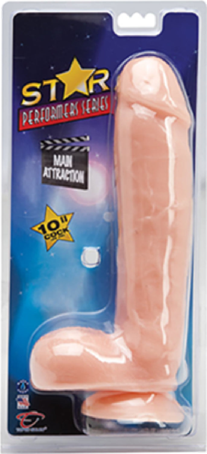 Star Main Attraction 10" Realistic Cock with Suction Cup  - Club X