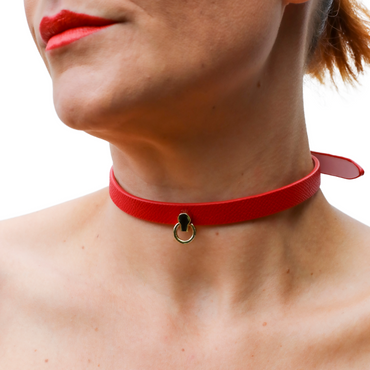 COLLAR NARROW SMALL LINK RED - Club X