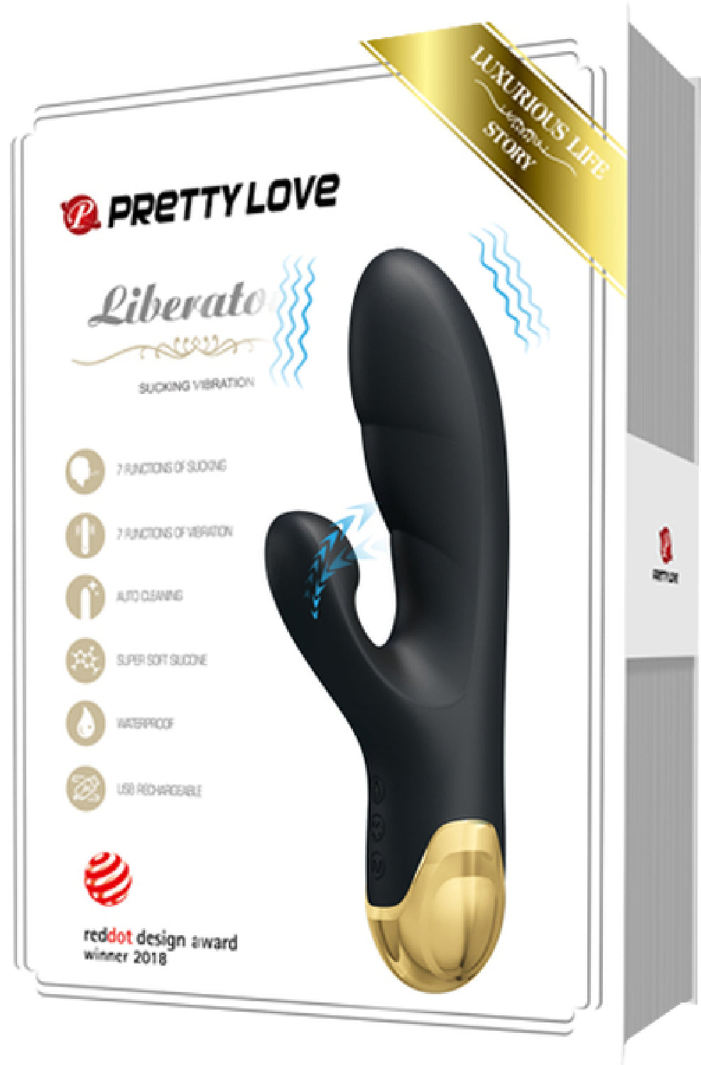 Pretty Love Naughty Play Clitoral Suction and Gspot Rechargeable Vibrator (Black) - Club X