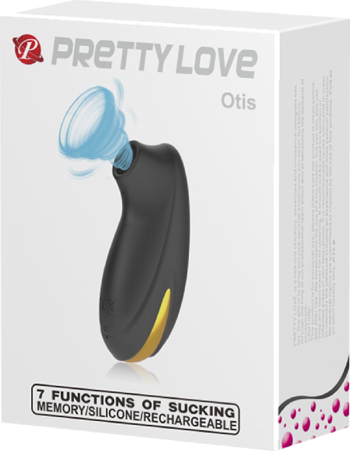 Pretty Love Otis Rechargeable 7 Function Clitoral Suction Stimulator (Black) - Club X