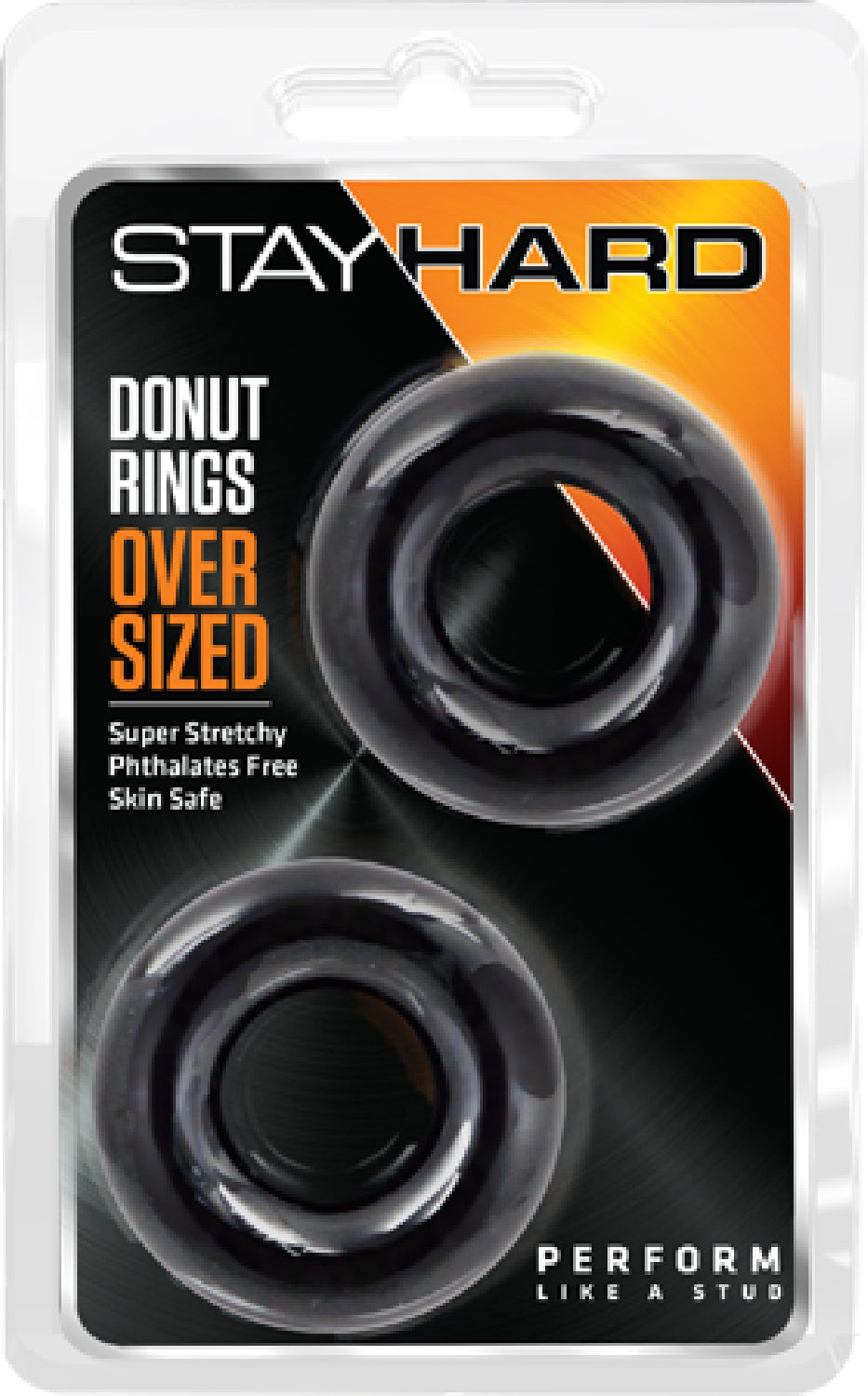 Stay Hard Donut Rings Oversized (Black) - Club X