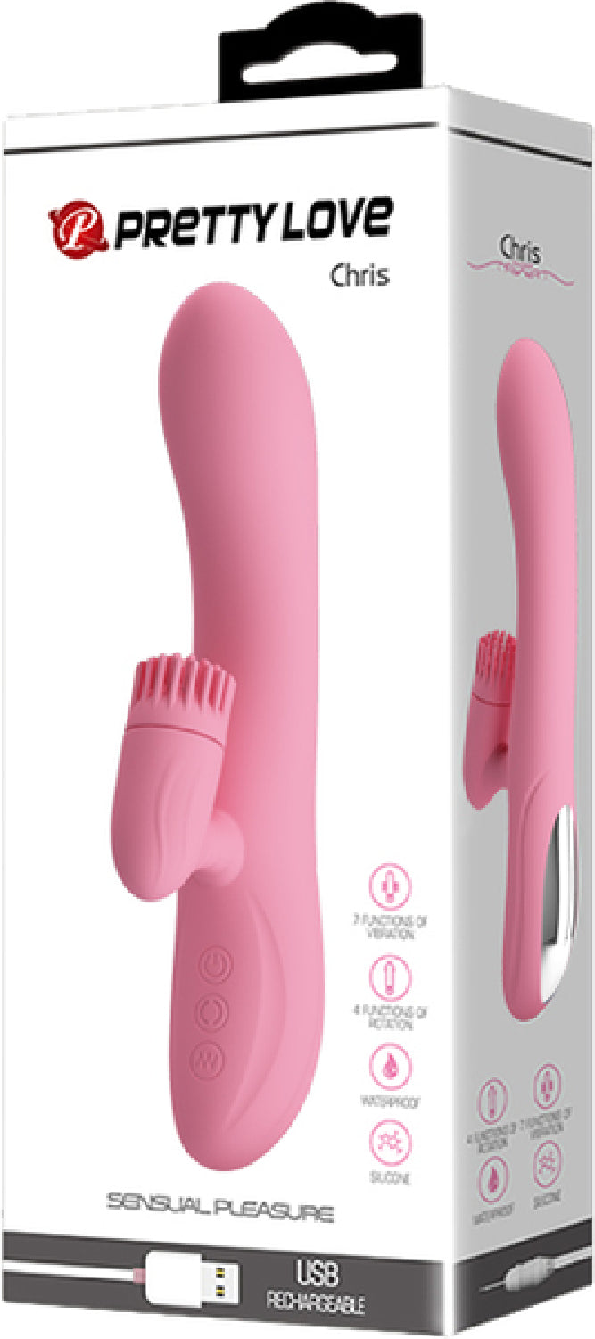 Pretty Love Rechargeable Chris 7 Function Vibrator (Light Pink)  - Club X