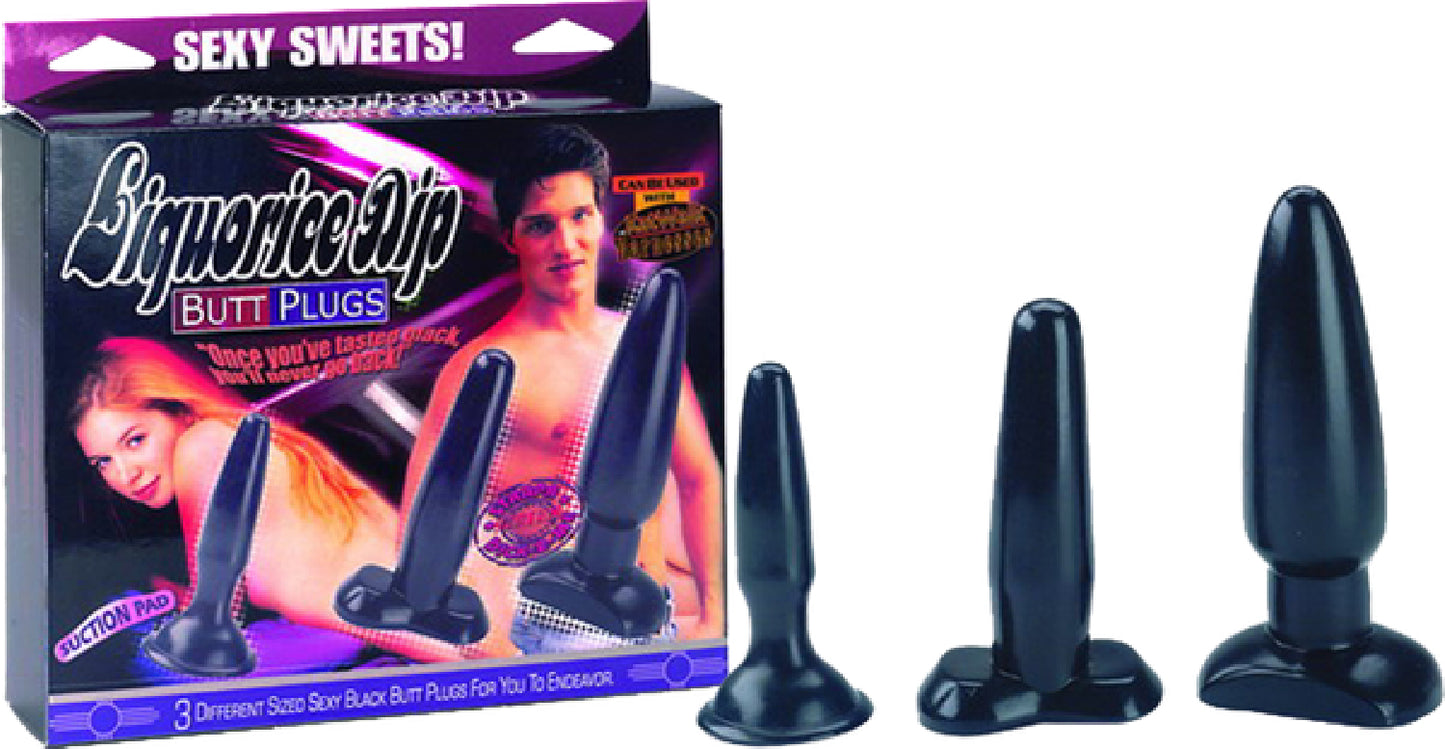 Liquorice Dip Butt Plugs (Black) - Club X