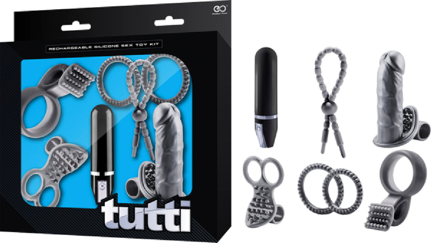 Tutti Rechargeable Sex Toy Kit (Grey) - Club X