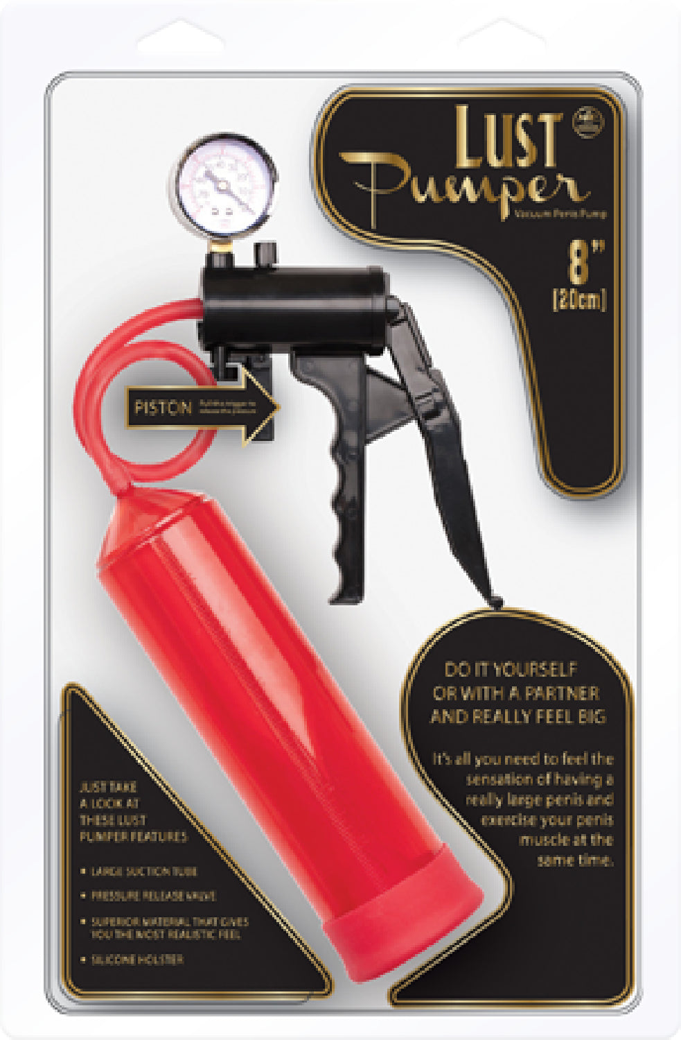 Lust Pumper 8" Pump W/ Gauge - Club X