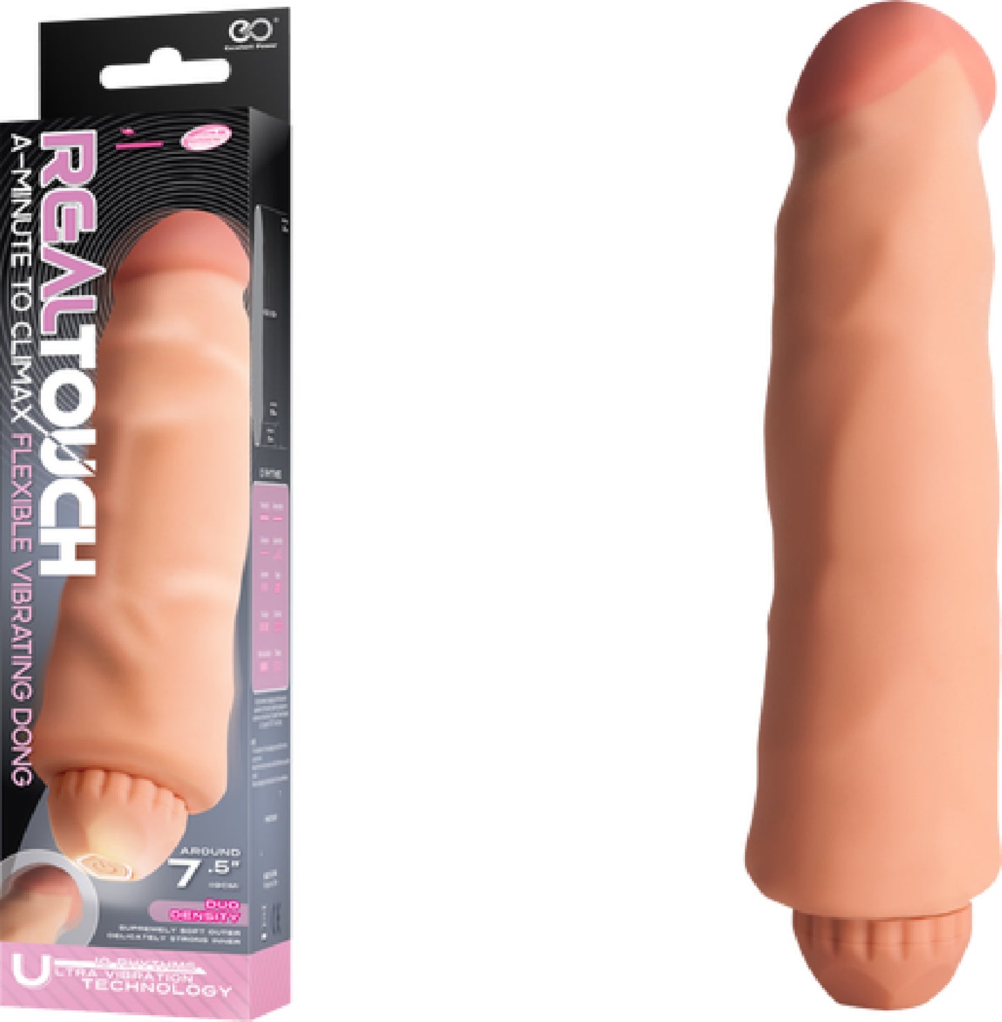 Flexible Vibrating Dong 7.5" (Flesh) - Club X
