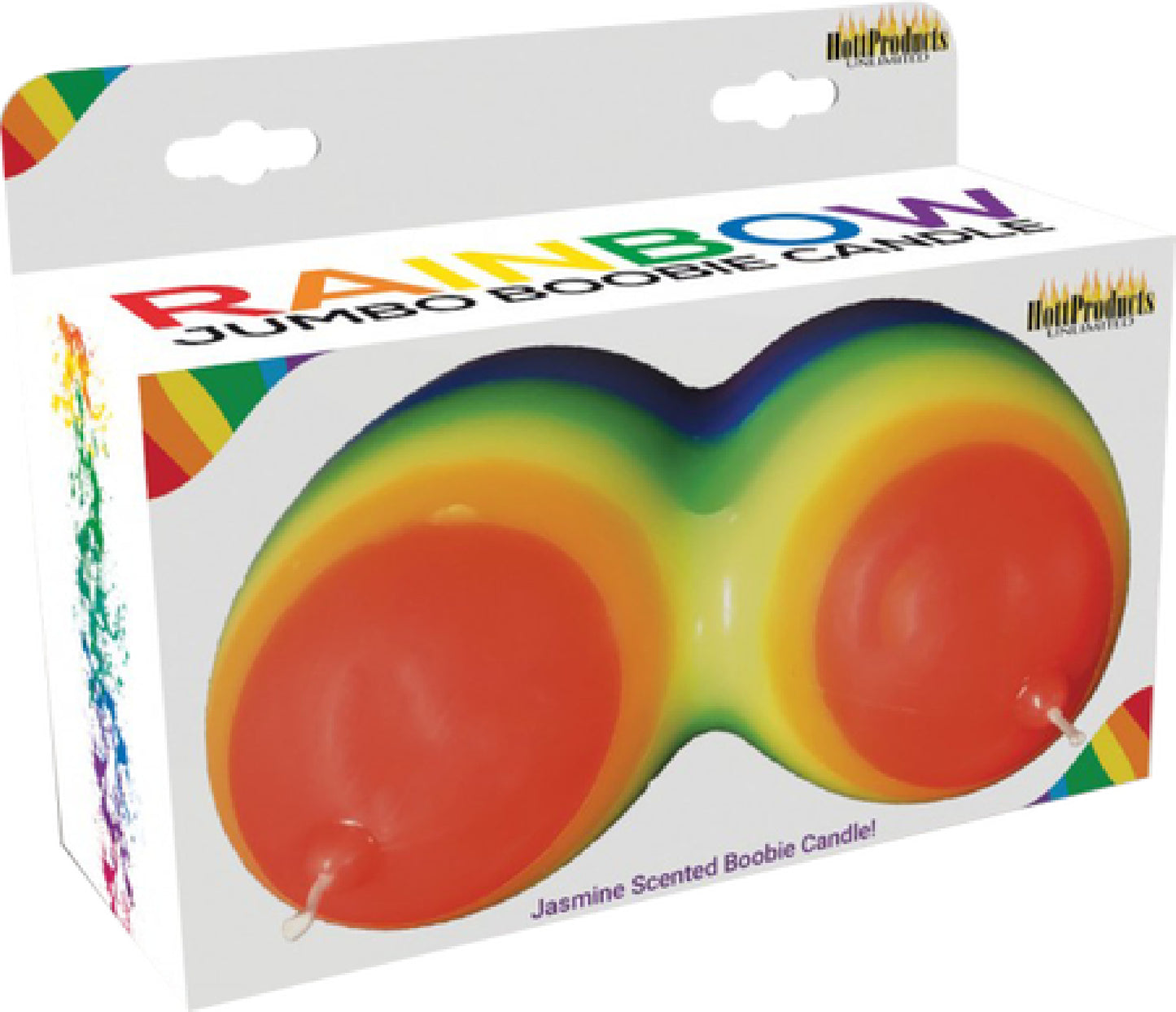 Rainbow Jumbow Boobie Candle - Club X