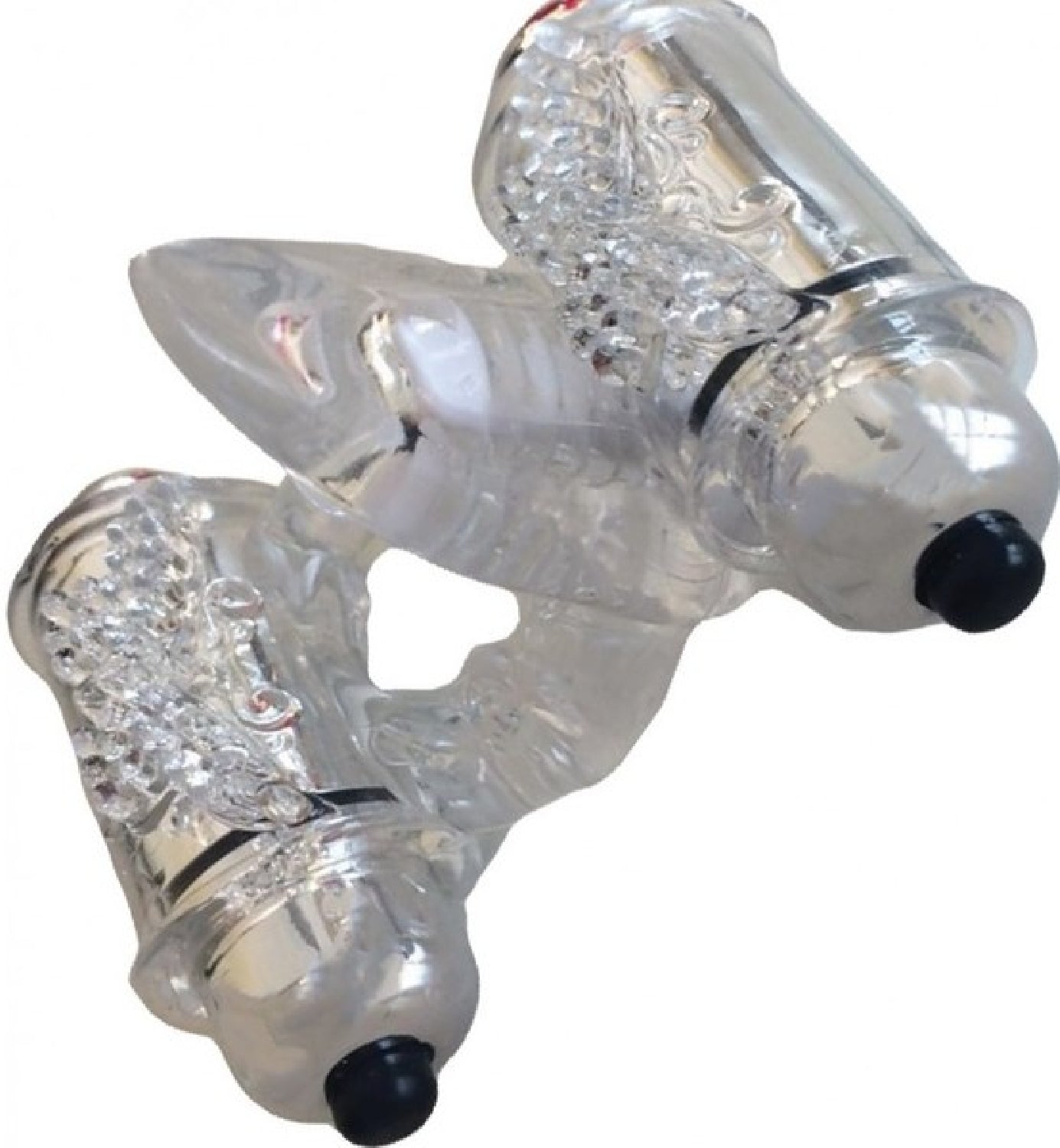 Double Down Vibrating Cock Ring (Clear)  - Club X