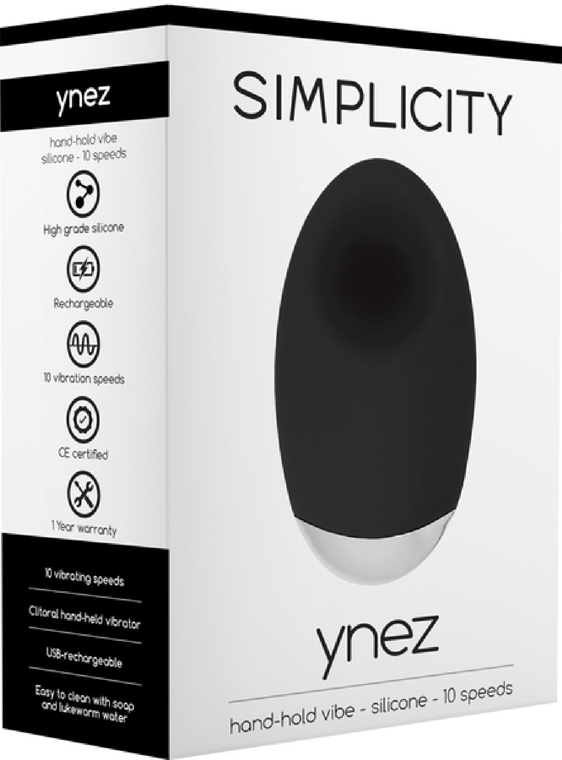 Simplicity YNEZ Hand-Hold Vibe Massager (Black) - Club X
