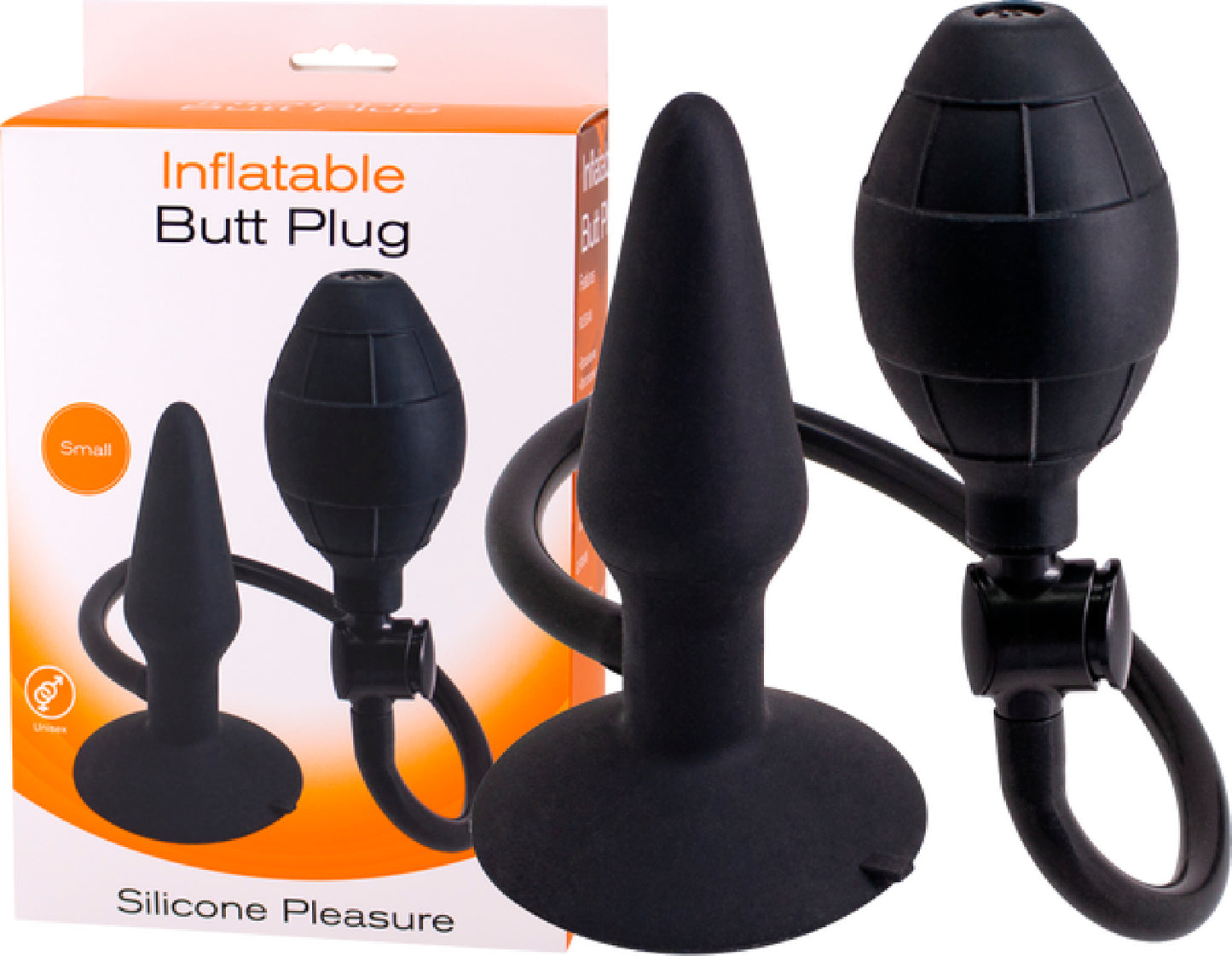 Inflatable Butt Plug- Small (Black)  - Club X