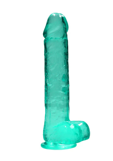 Realrock Realistic Dildo With Balls 10" / 25.4 cm Turquoise  - Club X