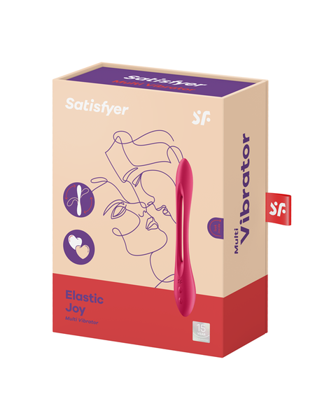 Satisfyer Elastic Joy Dark Red Flexible Multi Vibrator Stimulator  - Club X