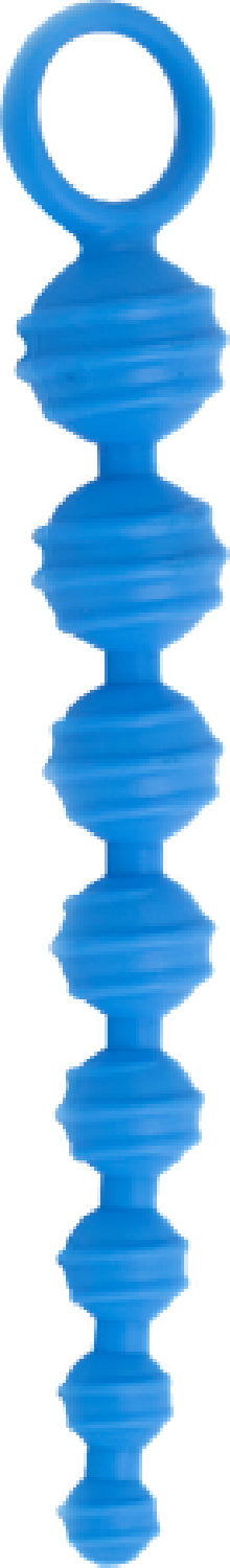 Anal Beads Silicone Ridges (Blue) - Club X