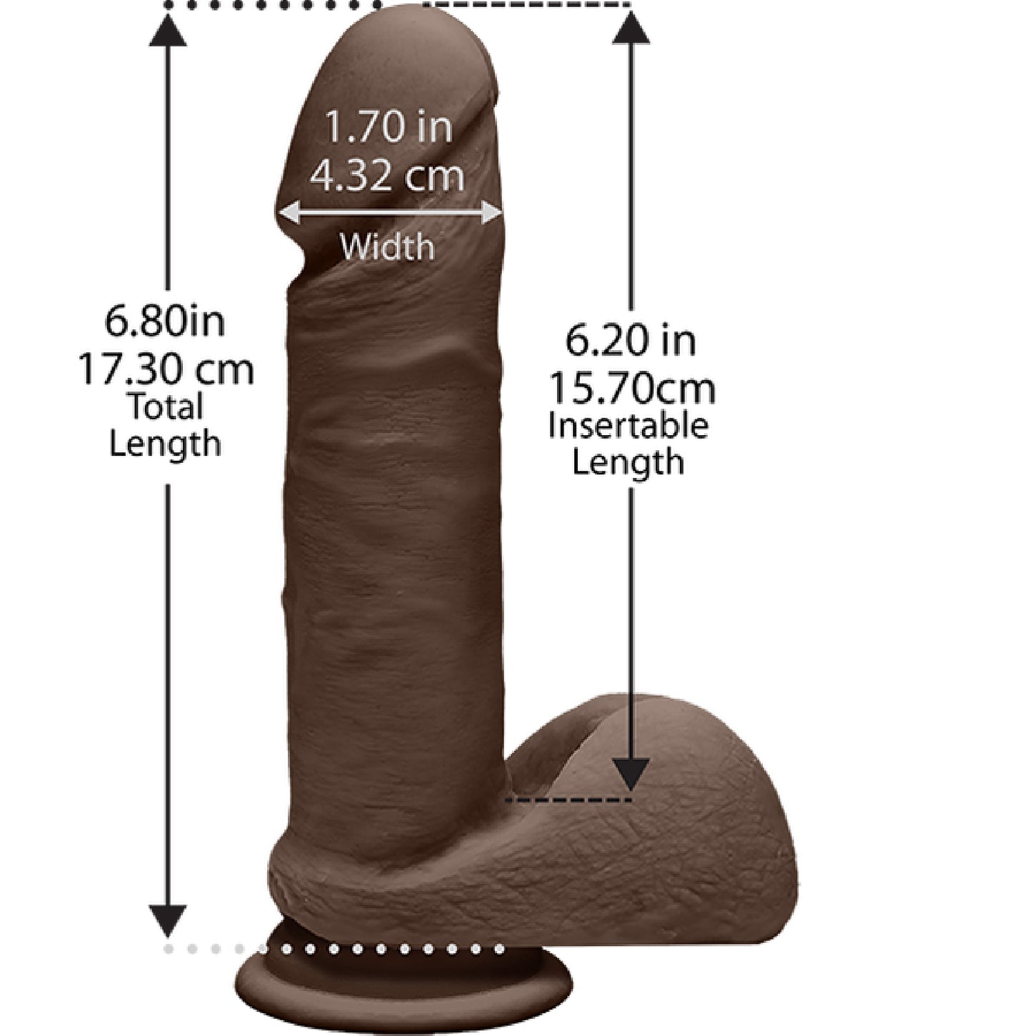 The D Ultraskyn Perfect D 7" with Suction Cup (Chocolate) - Club X