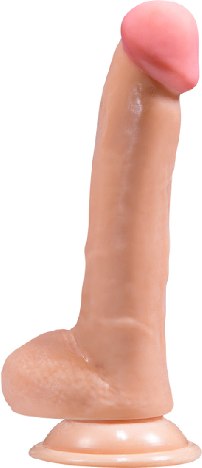 8" Realistic Dong With Balls (Flesh)  - Club X