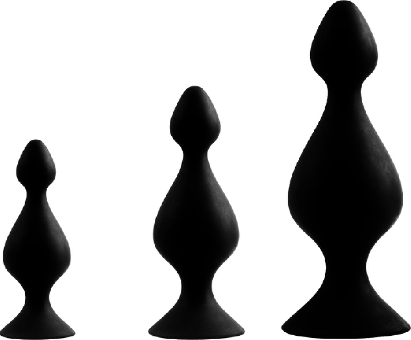 Back Up Silicone Butt Plug Set (Black) - Club X