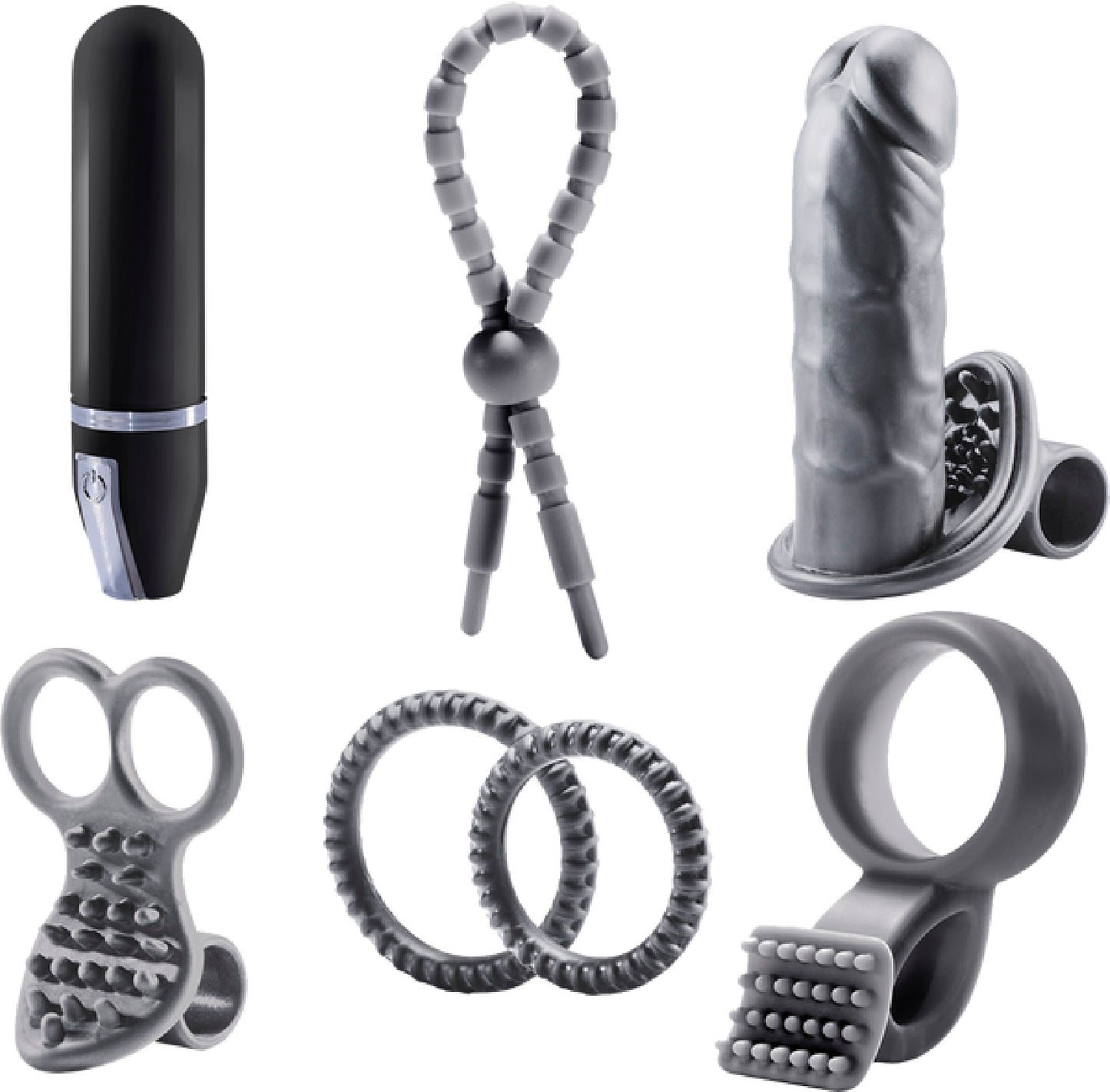 Tutti Rechargeable Sex Toy Kit (Grey) - Club X
