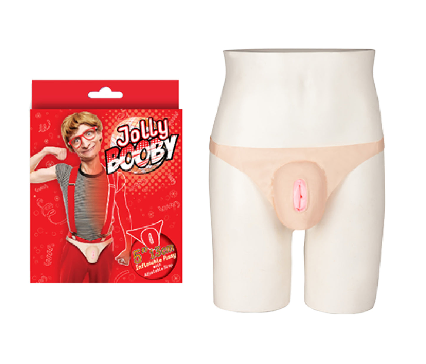 Jolly Booby - Inflatable Pussy With Straps - 5" - Club X