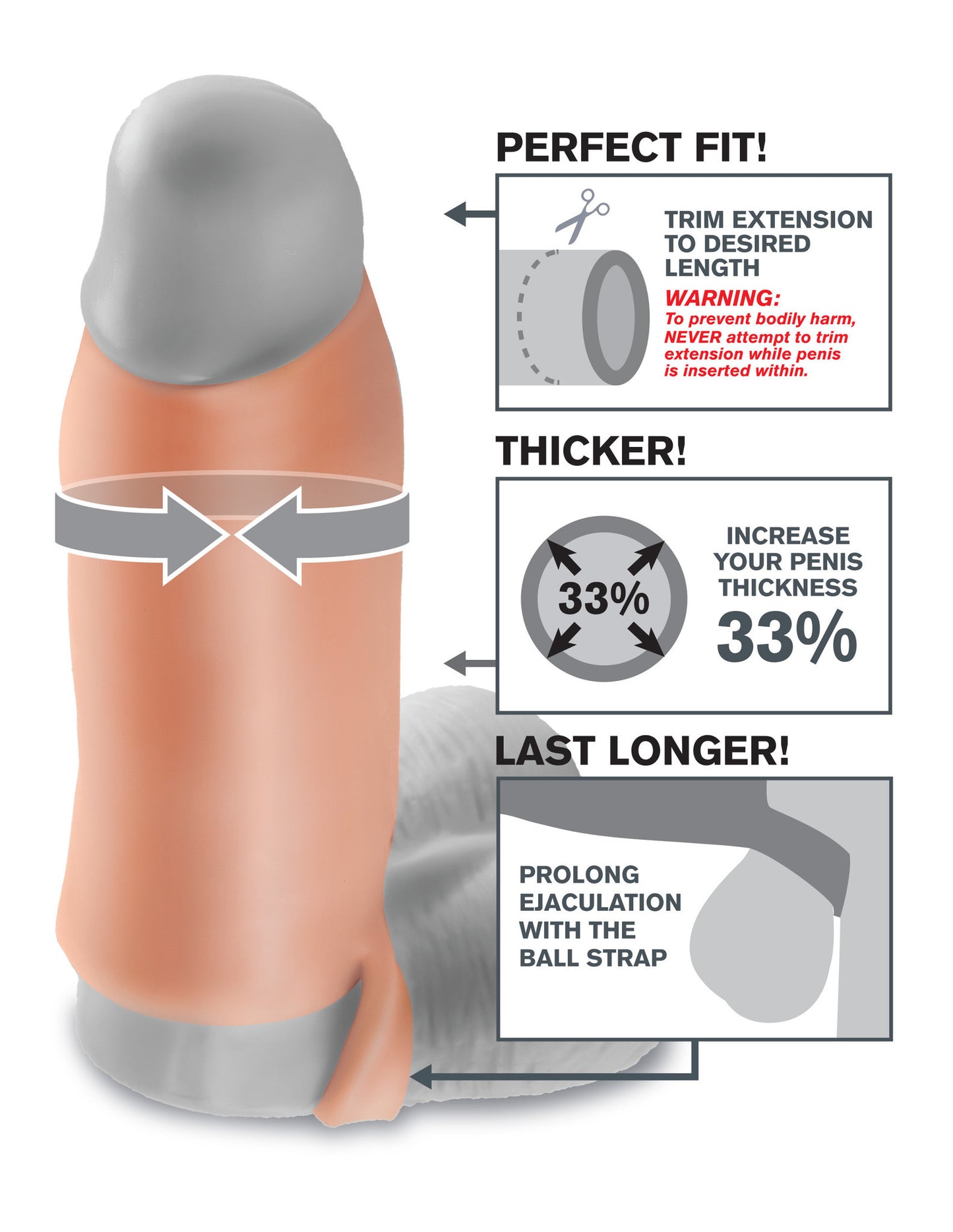 Real Feel Enhancer XL Hollow Strap-on - Club X