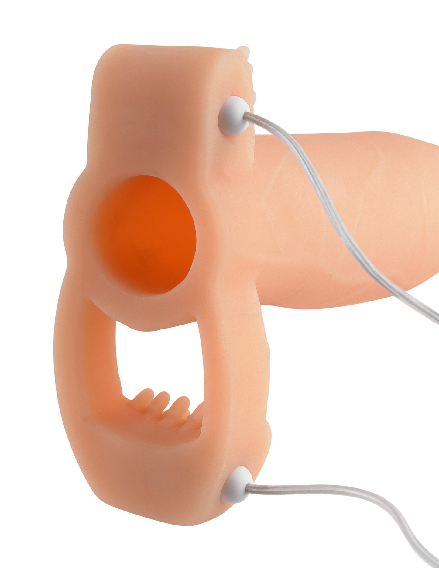 Real Feel Twin Teazer Vibrating Hollow Strap-on - Club X