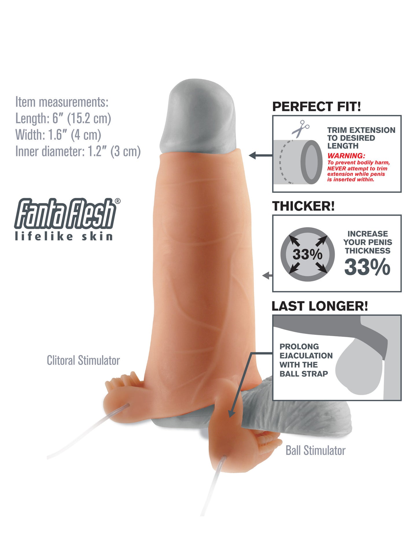Real Feel Twin Teazer Vibrating Hollow Strap-on - Club X