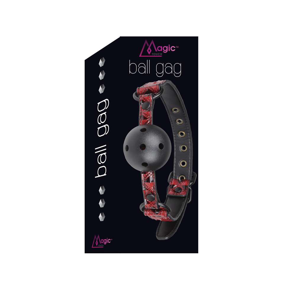 Magic Touch Fun Ball Gag Red  - Club X