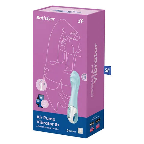 Satisfyer Air Pump Vibrator 5 App Control - Blue  - Club X