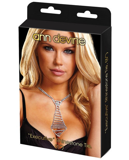 Ann Devine Executive Rhinestone Tie (6") - Club X