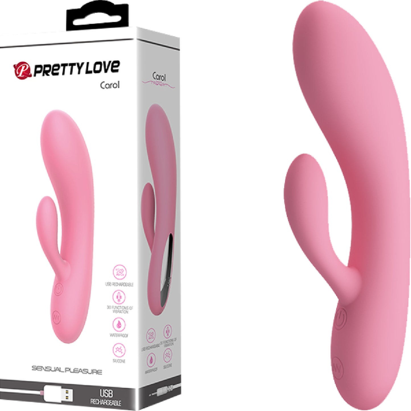 Rechargeable Carol Rabbit Vibrator (Pink) Default Title - Club X