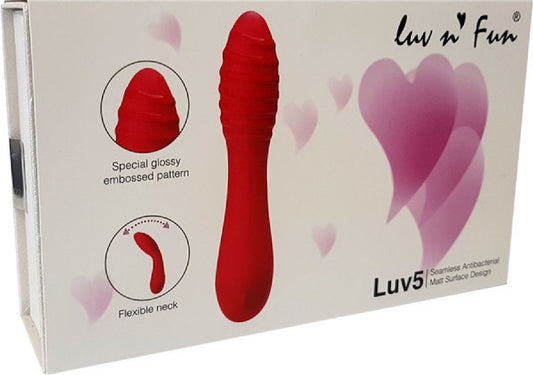Luv5 Rechargeable Ribbed Vibrator (Pink) Default Title - Club X