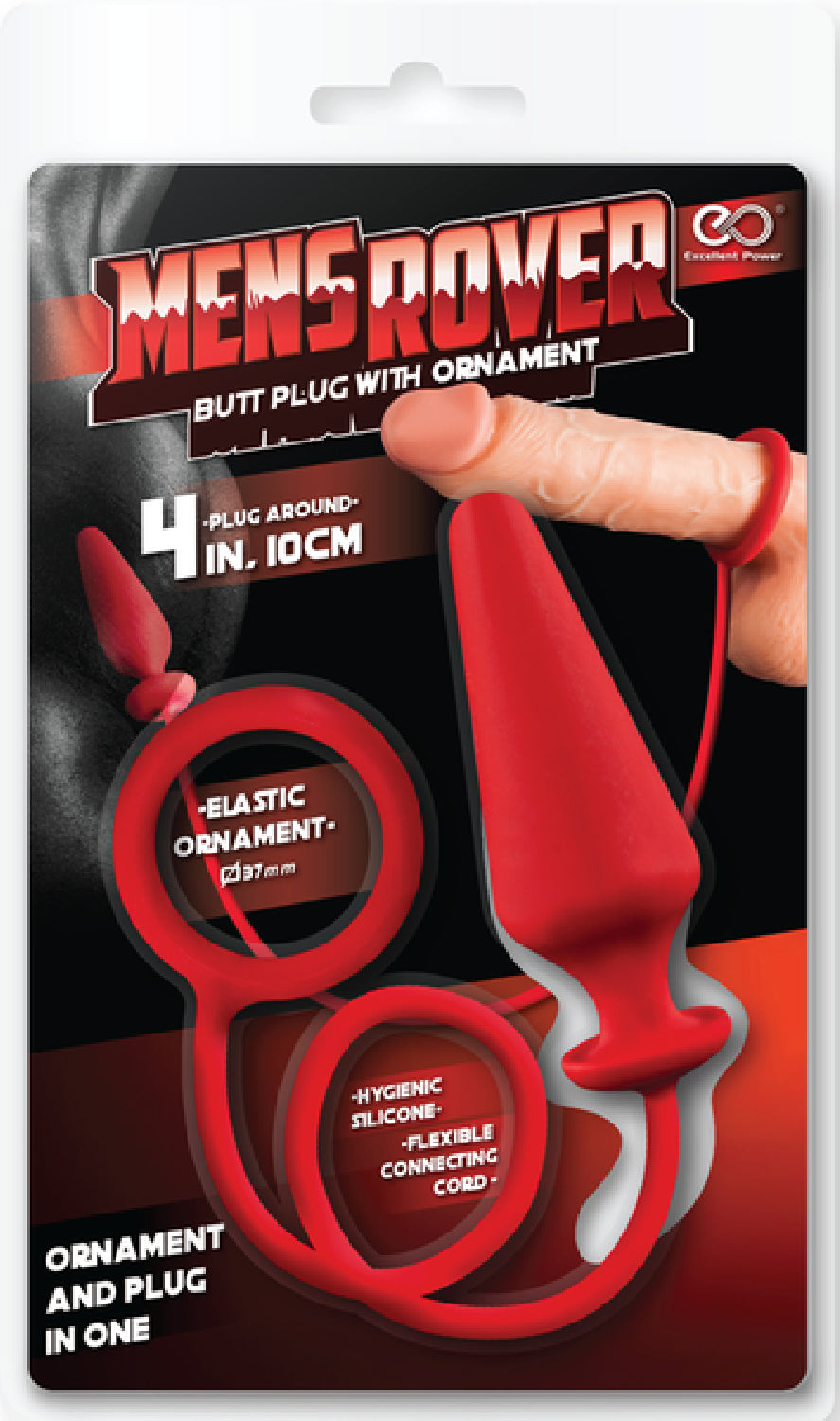 Mens Rover 4" Butt Plug with Ornament (Red) Default Title - Club X