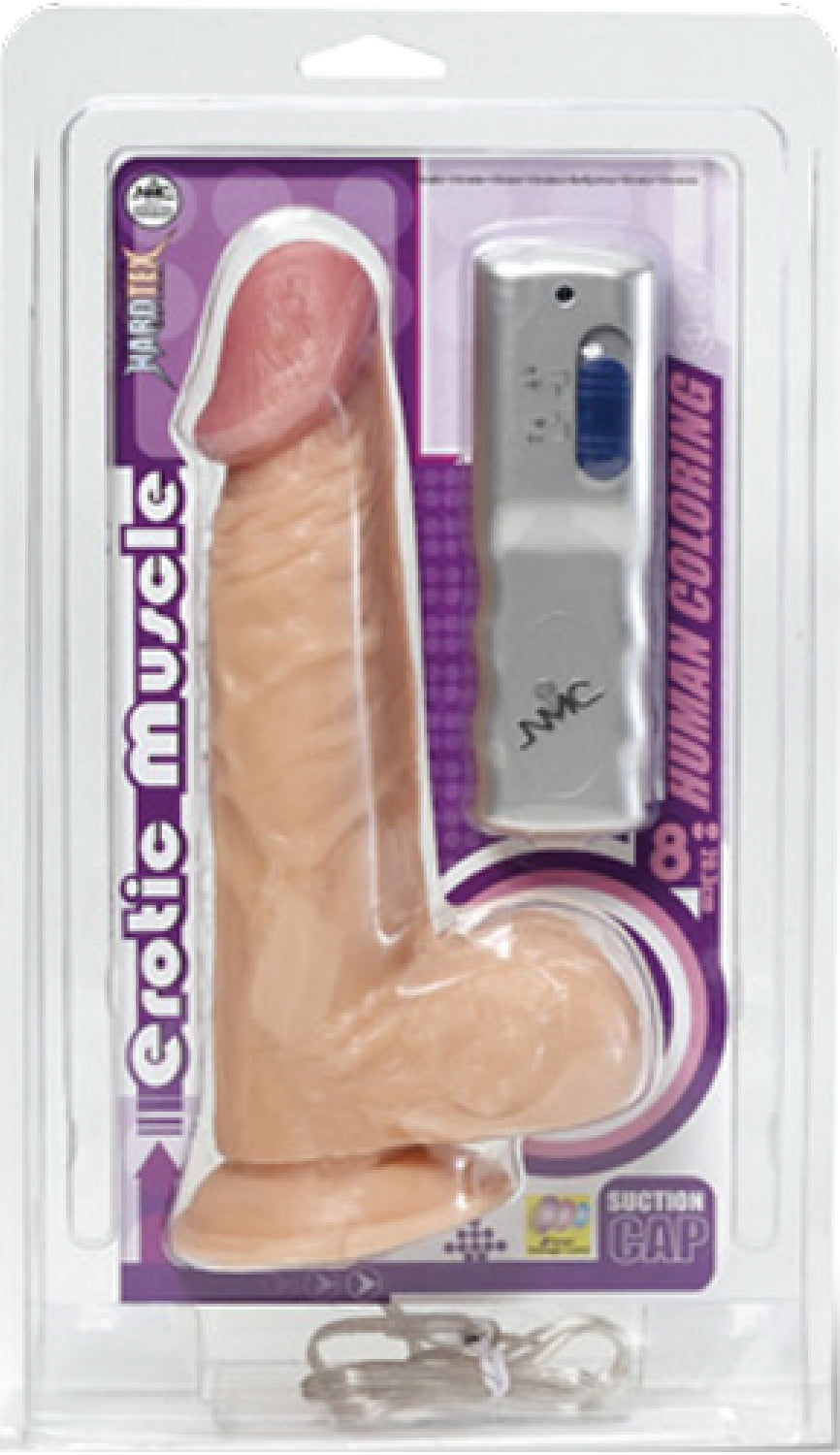 Erotic Muscle 8" Vibrating Dong with Suction Cup Default Title - Club X