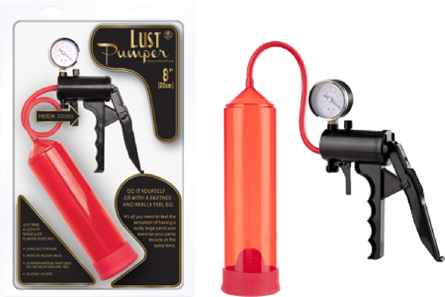 Lust Pumper 8" Pump W/ Gauge - Club X