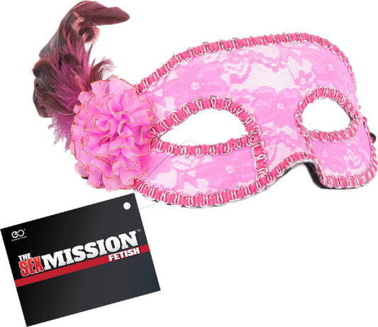 Feathered Masquerade Masks (Pink) Default Title - Club X