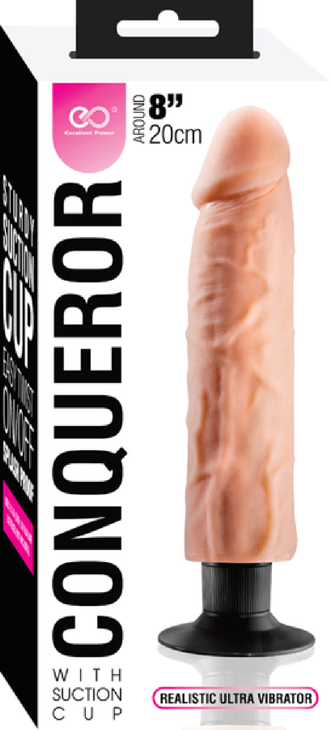 Conqueror 8" Vibrating Dong (Flesh) Default Title - Club X