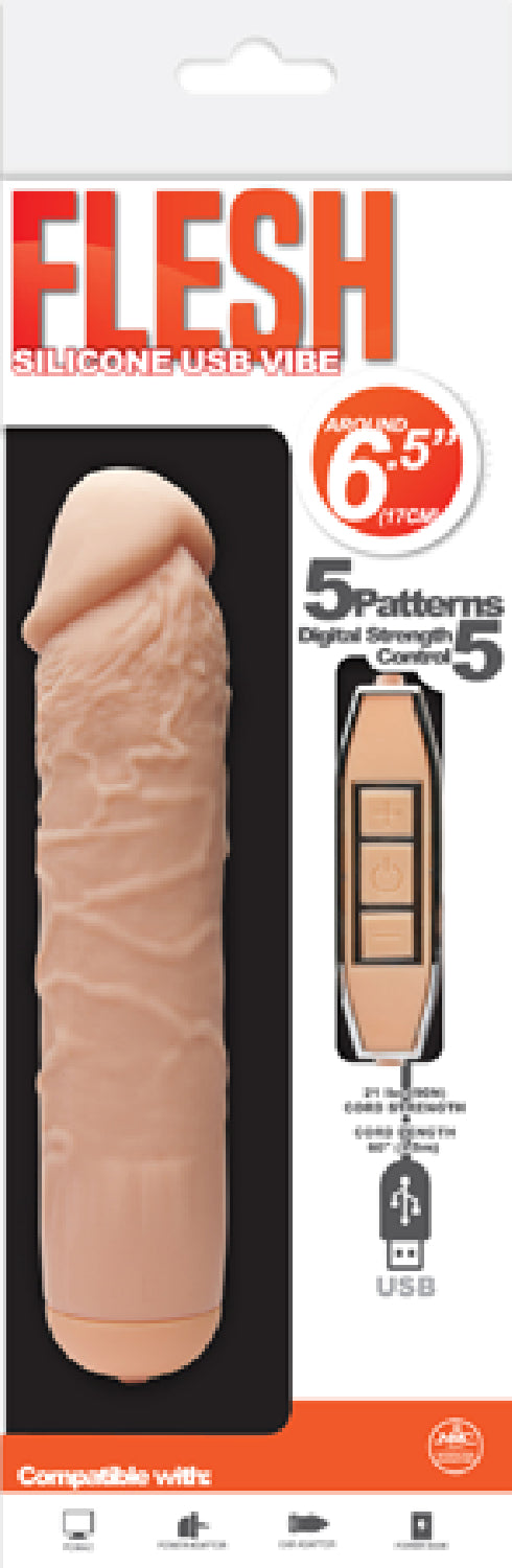 Flesh Silicone USB Vibe - Club X
