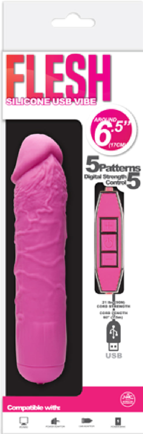 Flesh Silicone USB Vibe Pink - Club X