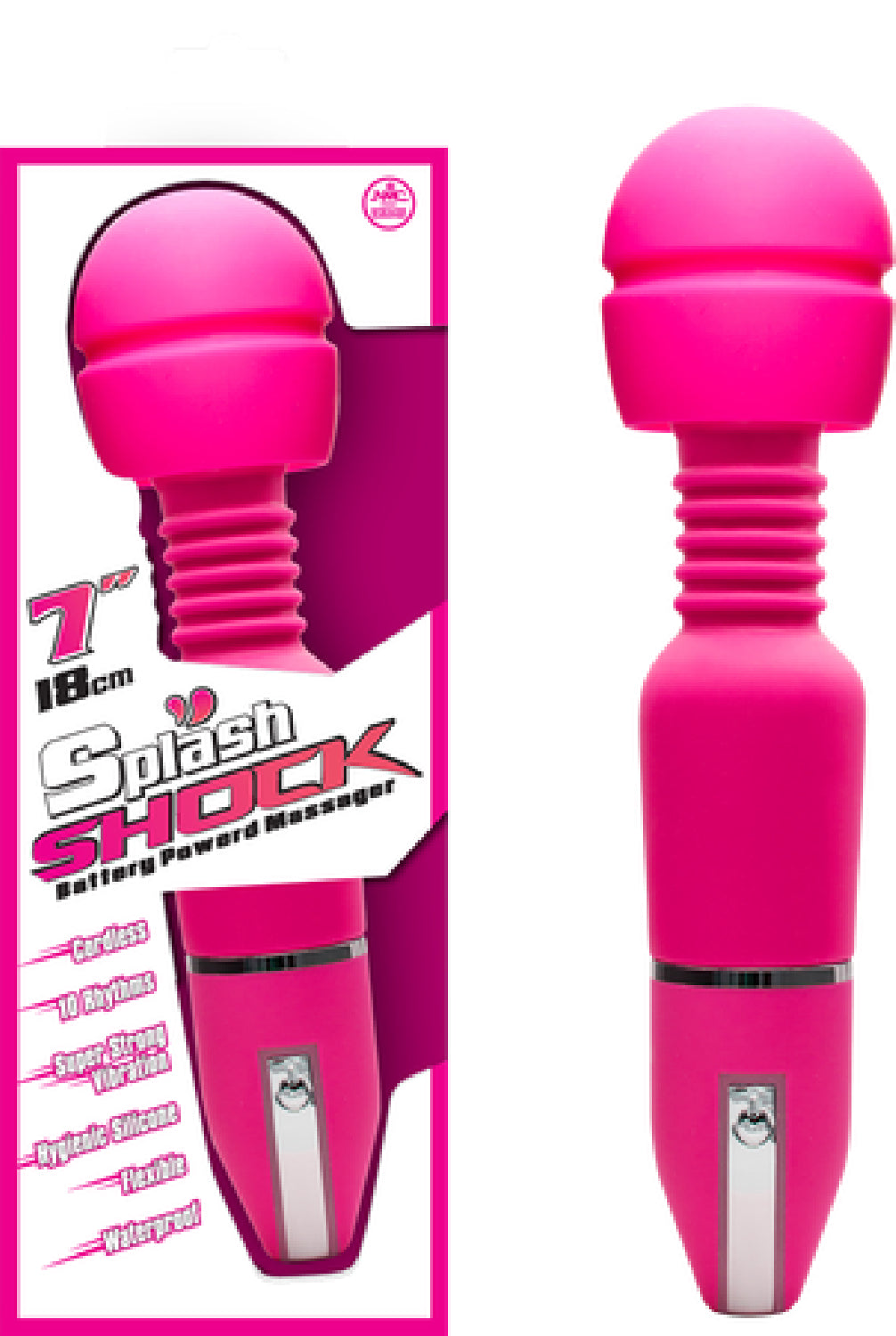 Splash Shock Silicone Vibrator 7" Pink - Club X