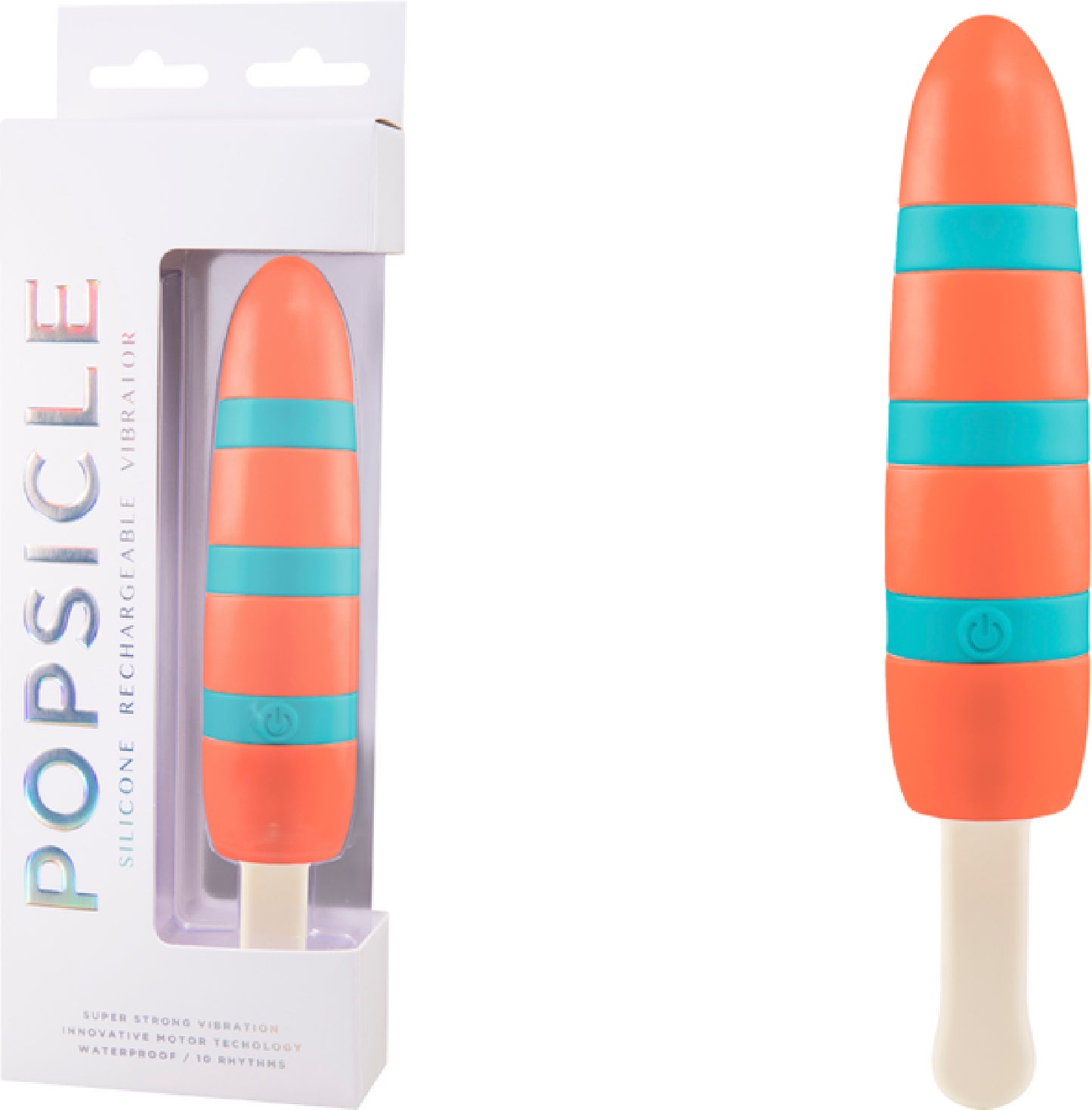 Silicone Rechargeable Vibrators Orange/Blue - Club X